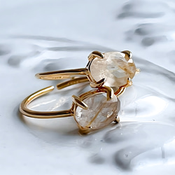 極上美品♡５Ａ ゴールドタイチンルチル リング 1粒売り】☆至高の逸品！☆極上ギラギラタイチン針☆ロイヤル