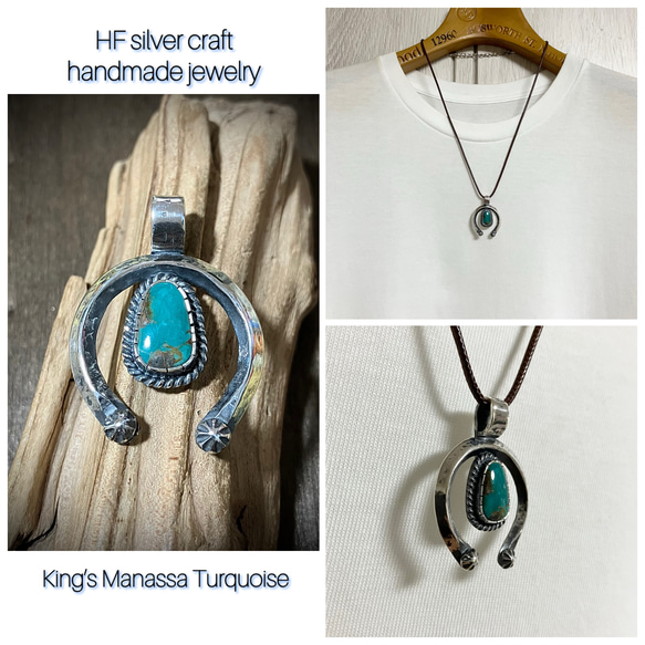 キングスマナッサ　ターコイズ　ナジャ　シルバーネックレス#インディアンジュエリー キングスマナッサ ターコイズ ナジャ シルバー ネックレス ペンダント