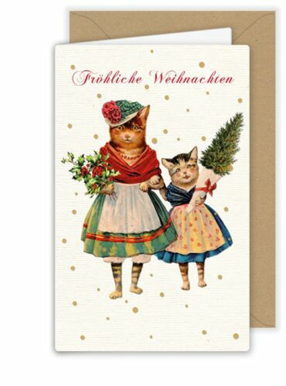 新入荷！ドイツより！『キラキラグリッター　クリスマスカード【メリークリスマス！】』～1セット～ 1枚目の画像