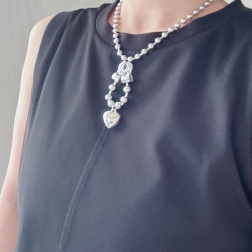 ハート】 オールサージカルステンレス316 ボールチェーンにごつめ