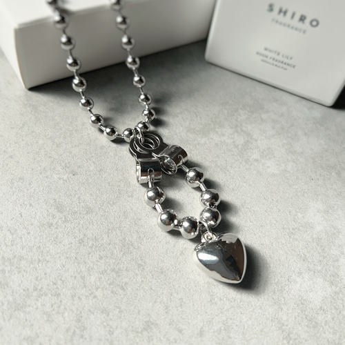 ハート】 オールサージカルステンレス316 ボールチェーンにごつめ