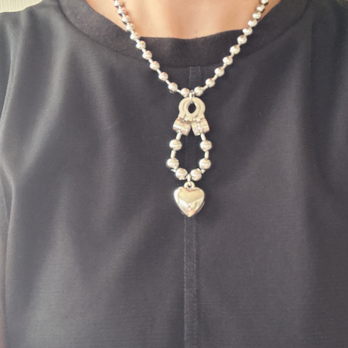 ハート】 オールサージカルステンレス316 ボールチェーンにごつめ