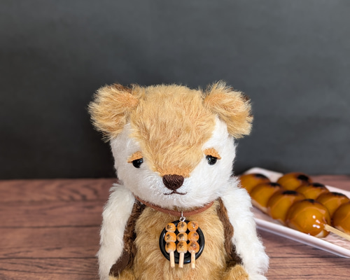 再販】くまのぬいぐるみ 甘味と個性のテディアート みたらし団子