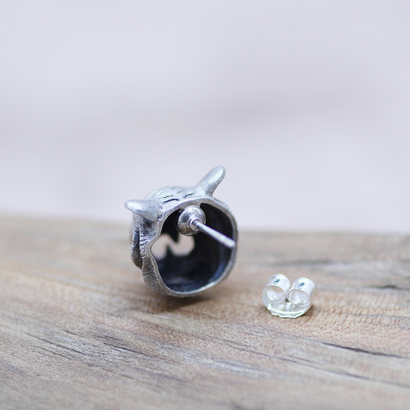 トラのシルバーピアス/阿吽のトラ（両耳） 9枚目の画像