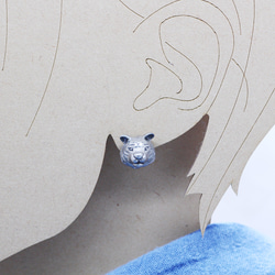 トラのシルバーピアス/阿吽のトラ（両耳） 11枚目の画像