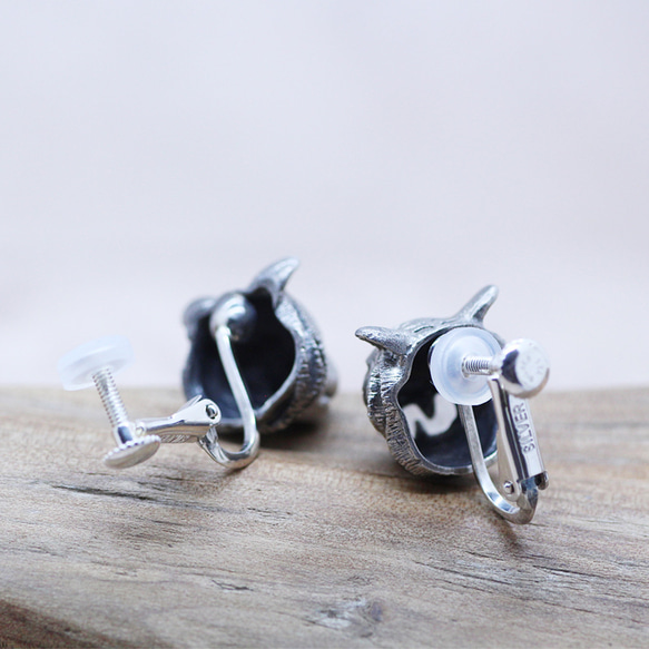 トラのシルバーイヤリング/阿吽のトラ（両耳） 8枚目の画像