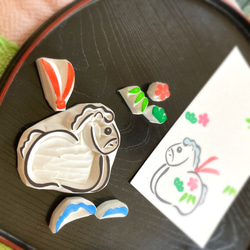 年賀状に！干支土鈴　馬はんこセット【午・2026年の消しゴムはんこ】 2枚目の画像