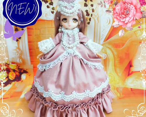 リカちゃんハンドメイド服★お出かけセットアップドレス リカちゃん ジェニー共用サイズ ハンドメイド服 ハートの女王の