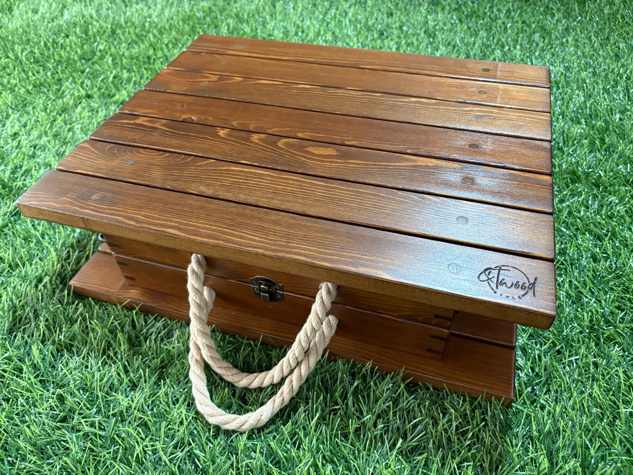 アウトドア折り畳みサイドテーブル【カラー:ウォルナット】