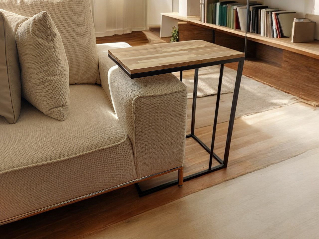 Side　Table　幅50㎝　【アイアン＆ウッド】インダストリアルなサイドテーブル／モダンリビング／店舗什器／モダンイ