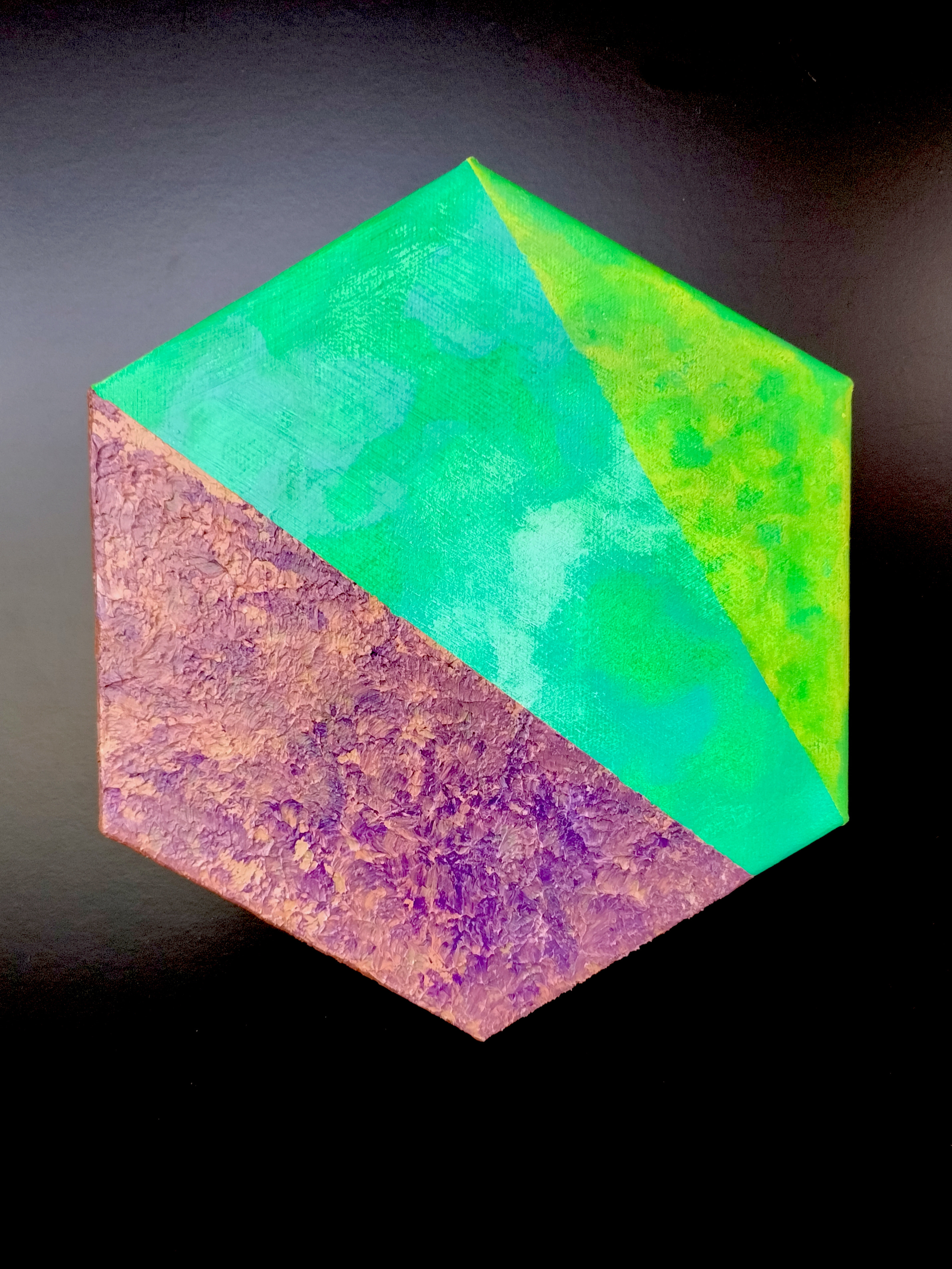 【一点物】六角形のキャンバスアート「Hexagon_3」テクスチャーアート 抽象画 アクリル画 アート コンポジション