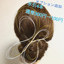 白×薄ピンクベージュのドライフラワー髪飾り 5枚目の画像