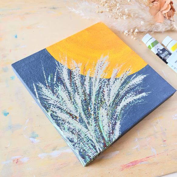 特集掲載「月明かりにゆれて」コルクボードの原画＊アートパネル 3枚目の画像