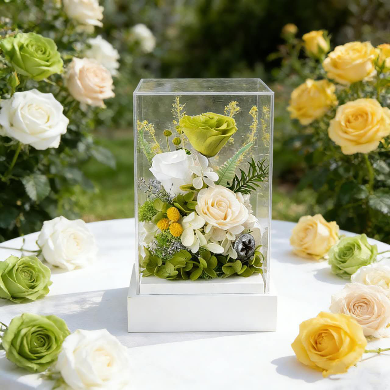 花飾り 玄関飾る バラ 薔薇 ローズ この瞬間 プリザーブドフラワー アレンジメント ドライフラワー 記念日 誕生日