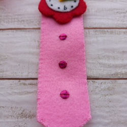 【2,000円以上で送料無料】フェルトの時計　【お花】 5枚目の画像