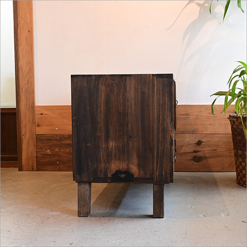 桐箪笥 ガラスキャビネット リメイク品 ローボード ローキャビネット