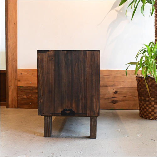 桐箪笥 ガラスキャビネット リメイク品 ローボード ローキャビネット