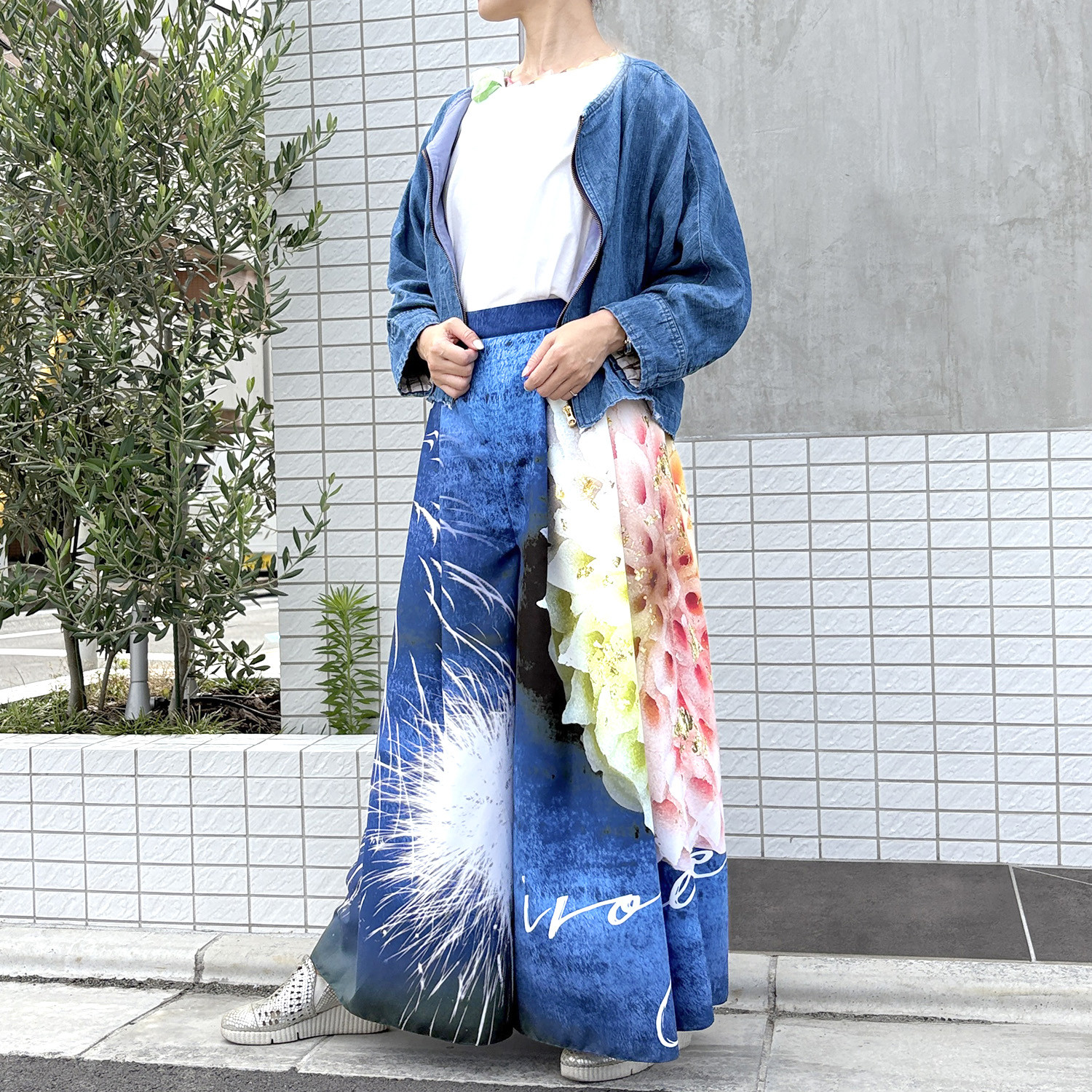 フリーサイズ2way ワイドフレアパンツ- HANABI-宵闇の花火