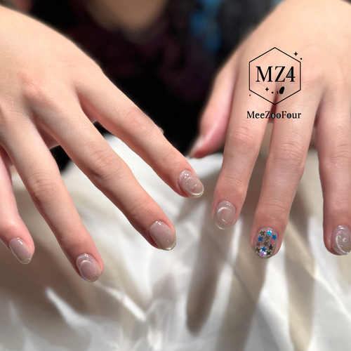 サイズオーダーネイルチップ】ぐるぐる うずまき クリア マグネット