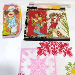 ✨完成品✨クリスマスポーチ (大きめ) ラウンドポーチ キルト