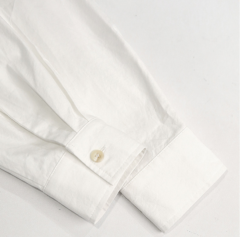 コットンリネン シャツ 手織り風 ホワイトブラウス 秋の新作 ベーシック ゆったりシルエット