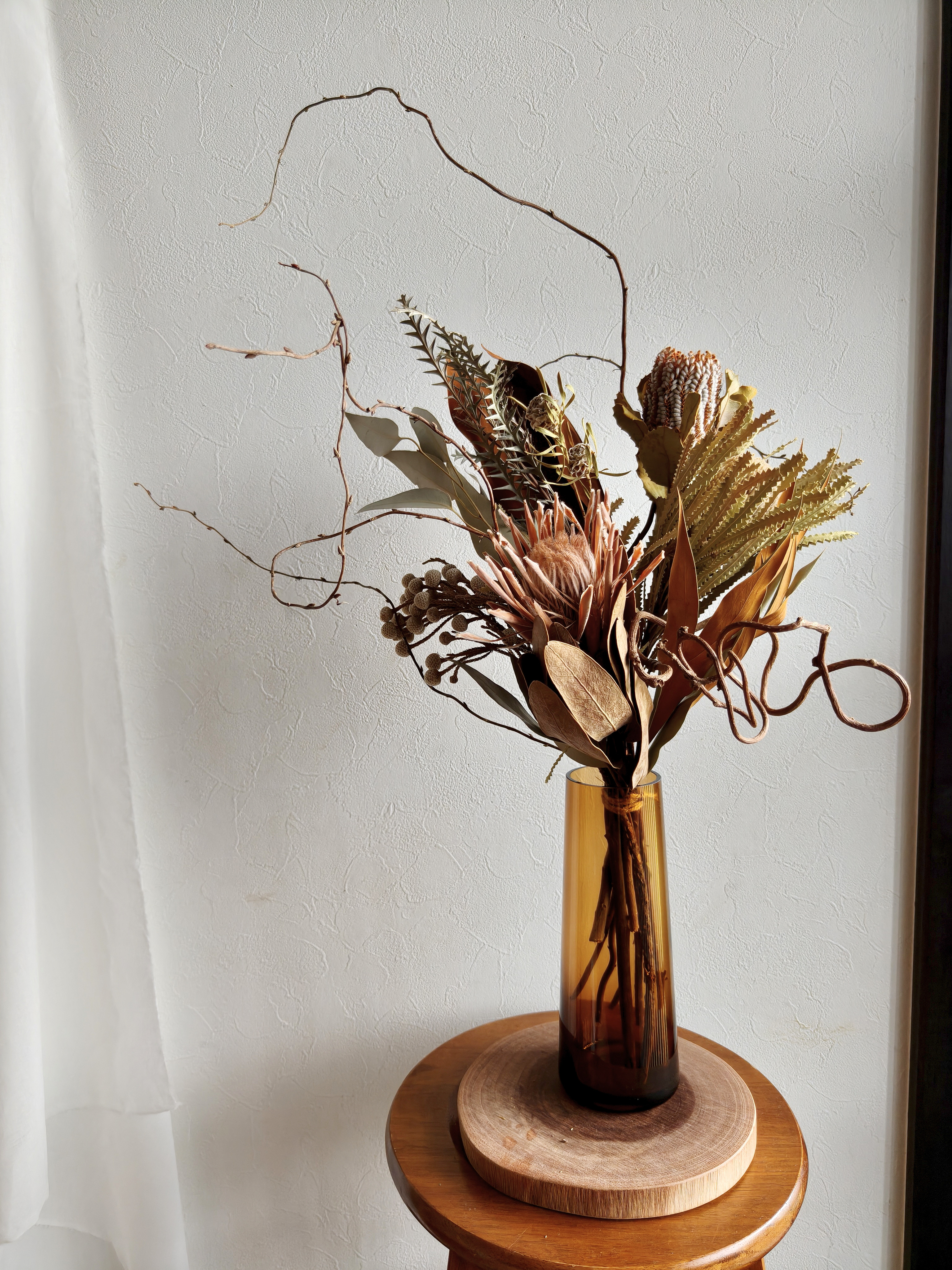 花瓶つき個性派ワイルドドライフラワーブーケ　男前インテリア　店舗装飾　開店祝い　プレゼント　新築祝い秋冬新作2025