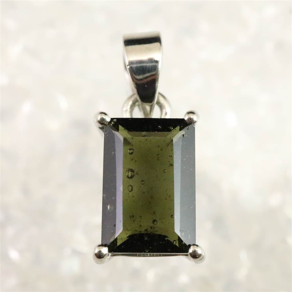 モルダバイト 12mm ステップ カット ペンダント  2.62g #73117