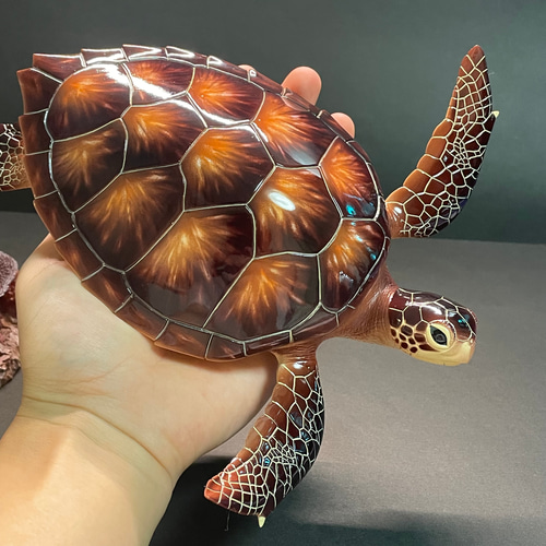 ウミガメの模型 海洋生物 レプリカ (受注生産品) 立体・オブジェ 海中