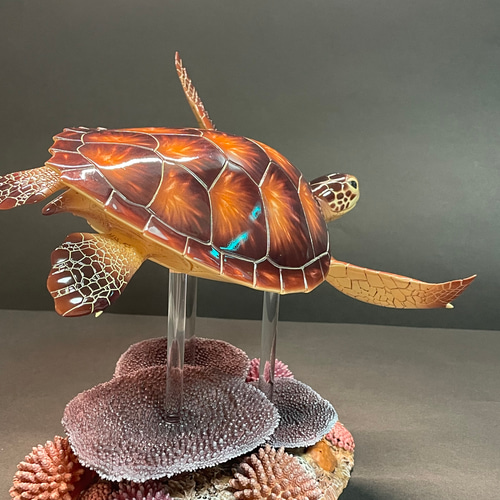 ウミガメの模型 海洋生物 レプリカ (受注生産品) 立体・オブジェ 海中
