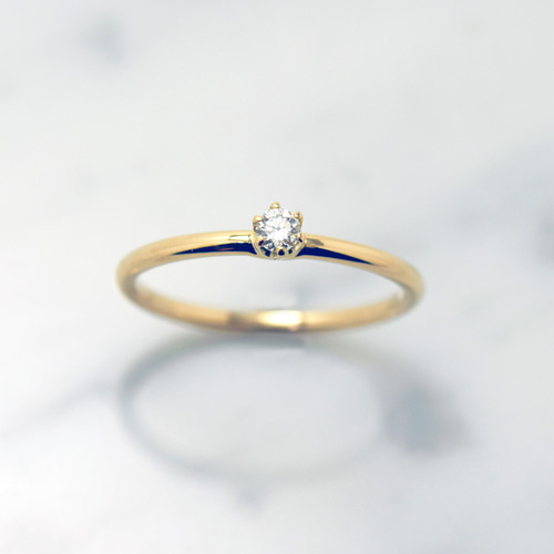 Pure Diamond Ring 0.08ct ダイヤモンド / K18 ゴールドリング