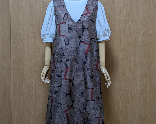 SOLD 着物リメイク ジャンパースカート 大島紬 M〜L ワンピース さら