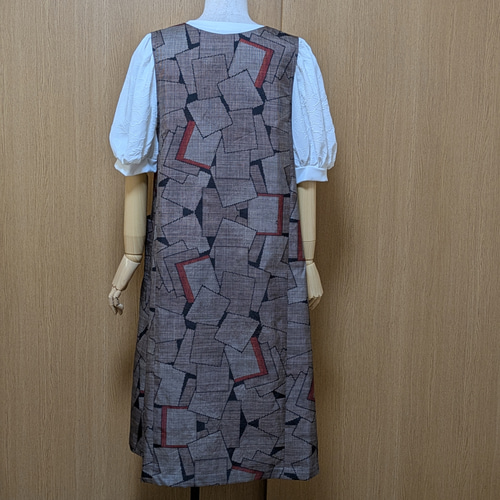 SOLD 着物リメイク ジャンパースカート 大島紬 M〜L ワンピース さら