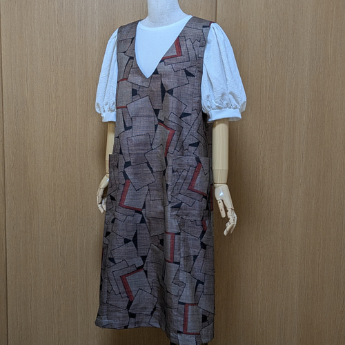 SOLD 着物リメイク ジャンパースカート 大島紬 M〜L ワンピース さら