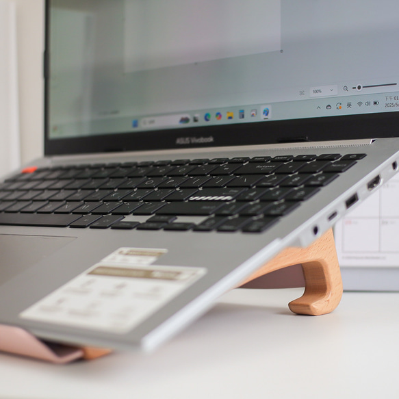 タブレットスタンド ノートパソコン台 木製 ラップトップスタンド 放熱 TOSMU 11枚目の画像