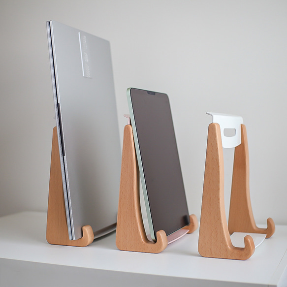 タブレットスタンド ノートパソコン台 木製 ラップトップスタンド 放熱 TOSMU 3枚目の画像