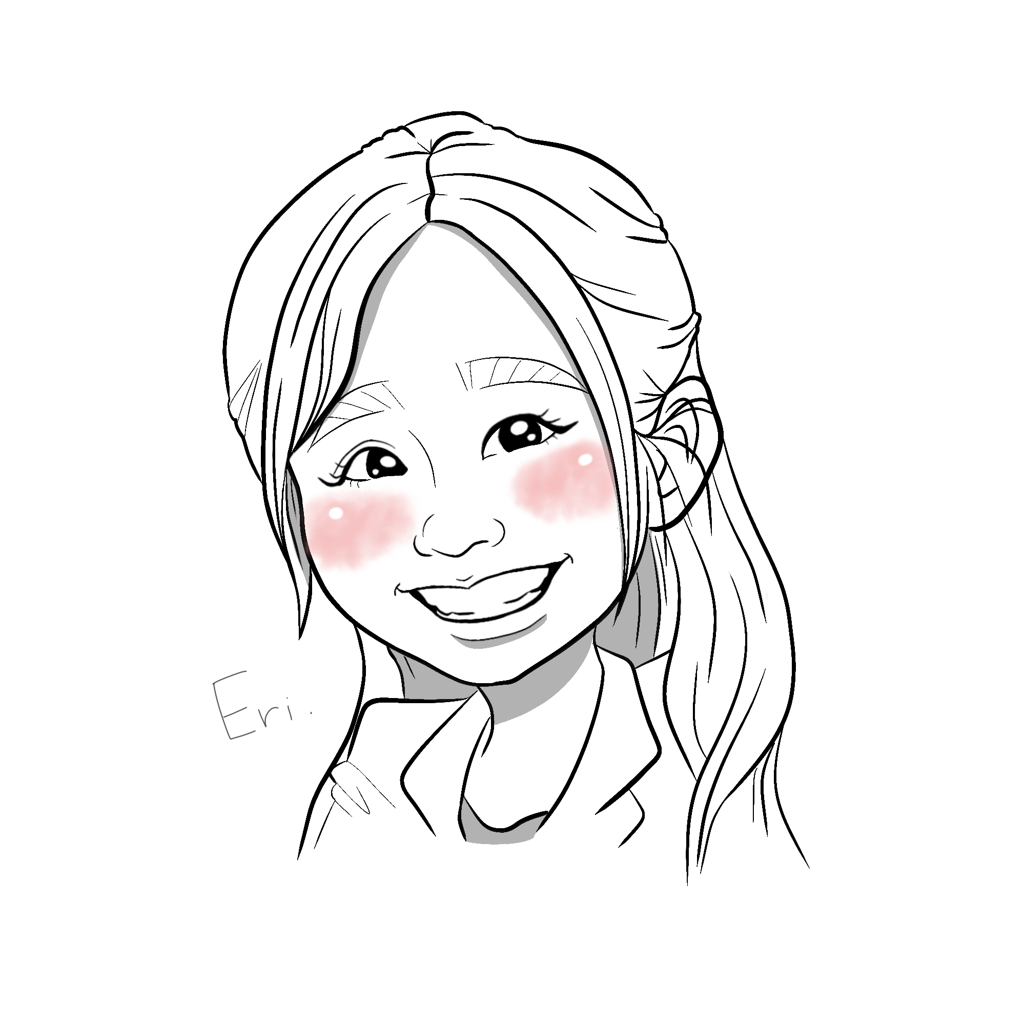 【N051020WBIYTWKYPH様似顔絵専用窓口】 似顔絵 イラスト 1人用 色紙サイズ(242mm×272mm)専用額縁付