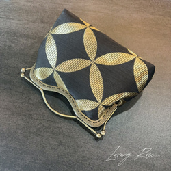 ラスト1♡作家物斉藤三才の大迫力な七宝柄黒金のみ粋なスタイリッシュデザイン煌めきお洒落な高級帯地バッグ　フォーマルバッグ 7枚目の画像