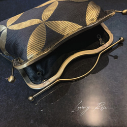 ラスト1♡作家物斉藤三才の大迫力な七宝柄黒金のみ粋なスタイリッシュデザイン煌めきお洒落な高級帯地バッグ　フォーマルバッグ 5枚目の画像