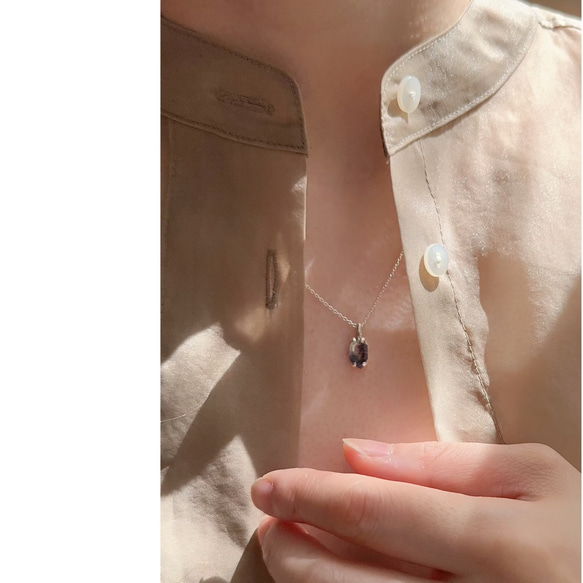 デュモルチェライト in クォーツ　ペンダント　ネックレス 【1015】 5枚目の画像