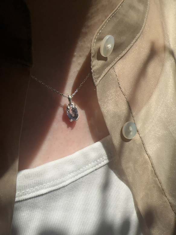 デュモルチェライト in クォーツ　ペンダント　ネックレス 【1015】 2枚目の画像