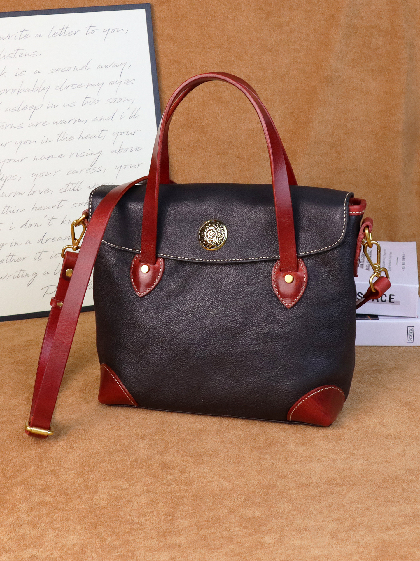 ヨーロピアンヴィンテージ｜ベジタブルタンニン鞣し牛革トートバッグ 横型ソフトレザー