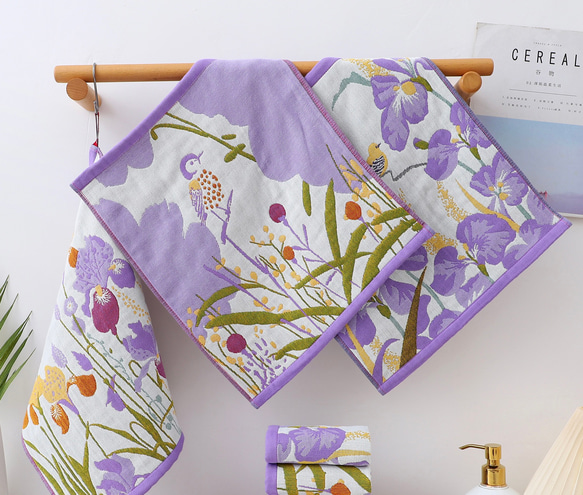 ハンカチ ガーゼ タオル 3枚セット 35cmx40cm 入園入学　紐付き 9枚目の画像