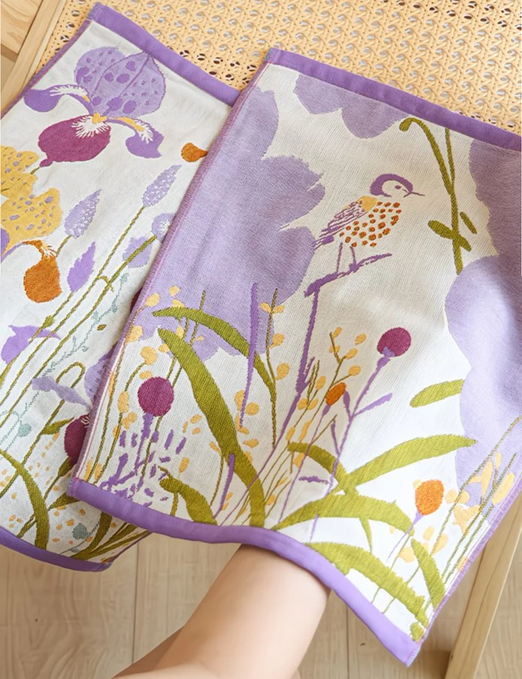 ハンカチ ガーゼ タオル 3枚セット 35cmx40cm 入園入学　紐付き 6枚目の画像