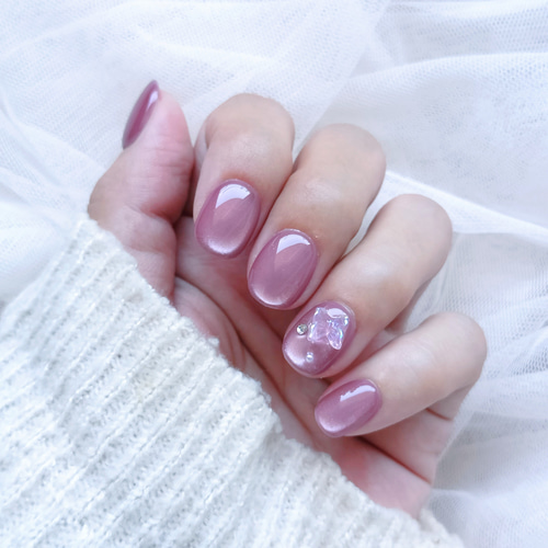 No.3601 マグネット『京紫』シンプルワンカラーワンポイント蝶韓国ワン