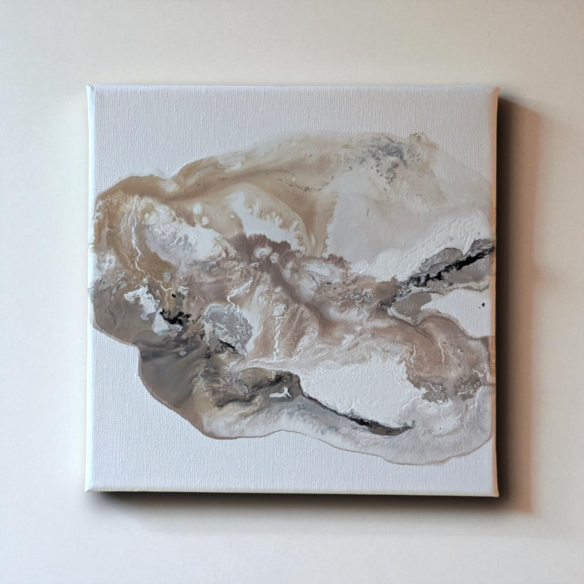 【1点物】20cm×20cm ニュアンスアート｜フルイドアート｜ポーリングアート｜モダンインテリアアート