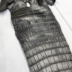 ワニ革　半艶マット　黒　No.C008640 11枚目の画像