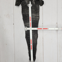 ワニ革　半艶マット　黒　No.C008640 6枚目の画像