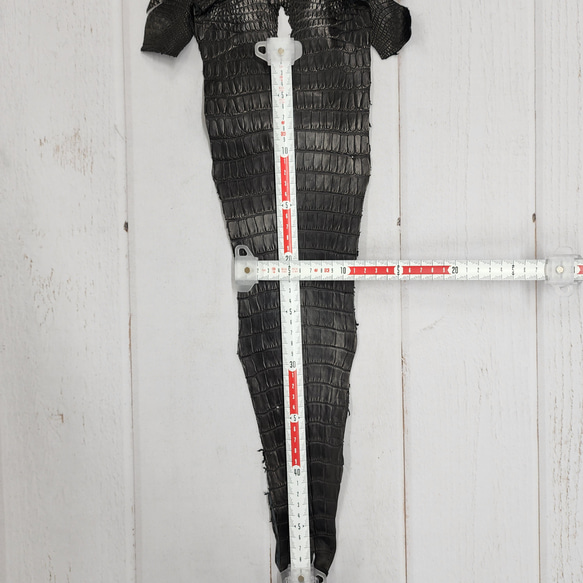 ワニ革　半艶マット　黒　No.C008640 6枚目の画像