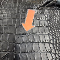 ワニ革　半艶マット　黒　No.C008640 9枚目の画像