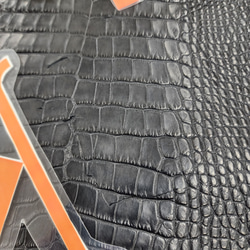 ワニ革　半艶マット　黒　No.C008640 8枚目の画像